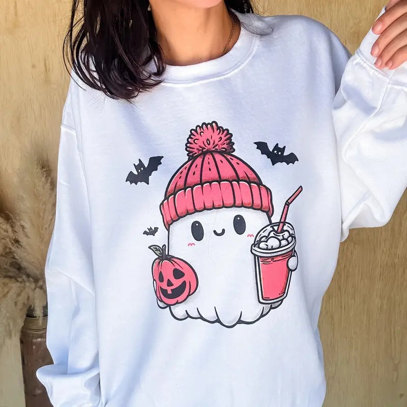 Coffee Ghost Pink Graphic Top