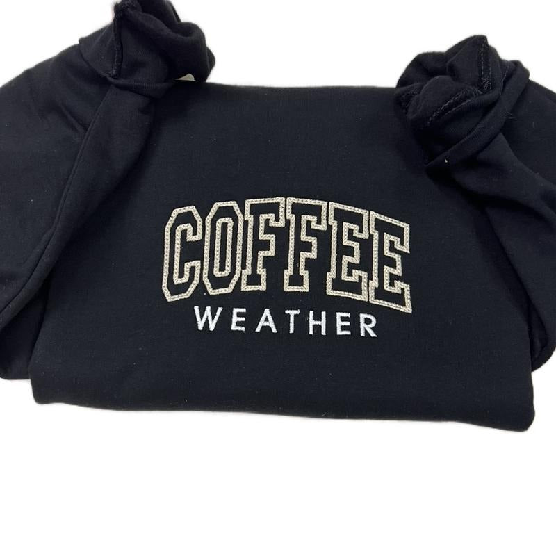 Coffee embroidered sweater