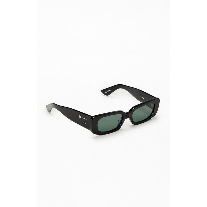 Colour Range Women's Black Y2K Skinny Square Sunglasses