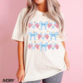 Coquette 4th of July Shirt, American Flag Shirt, USA Shirt, Retro 4th of July Shirt, Trendy Summer Shirt, Comfort Colors, Coquette Bow Tee