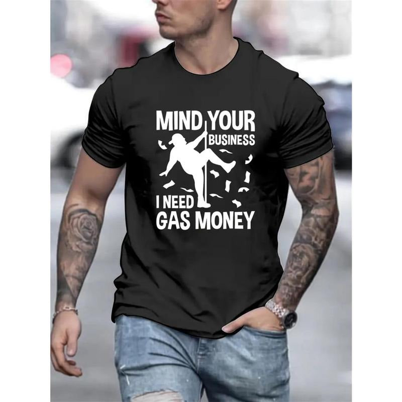 Cotton, Men's Creative Top, Casual Short Sleeve Crew Neck T-shirt, Men's Clothing For Summer Outdoor  made in usa