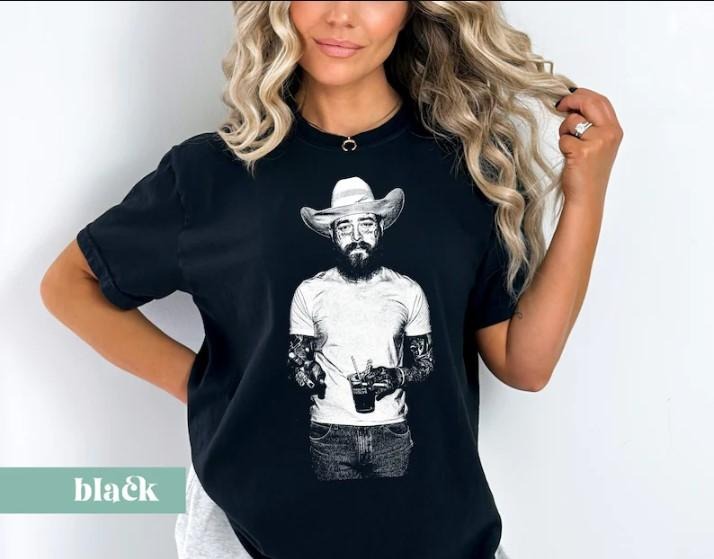 Cowboy Post Shirt - Country Shirt, Post Malone Shirt, Western Graphic Tee, Concert Shirt, Festival Shirt, Had Some Help Shirt, Posty Tee