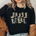 Cowgirl Boots Shirt, Country Concert Tee,Western Graphic Tee for Women, Cute Country Shirts, Cowgirl Shirt, Western Boots Shirt Top Womenswear Check T-Shirt