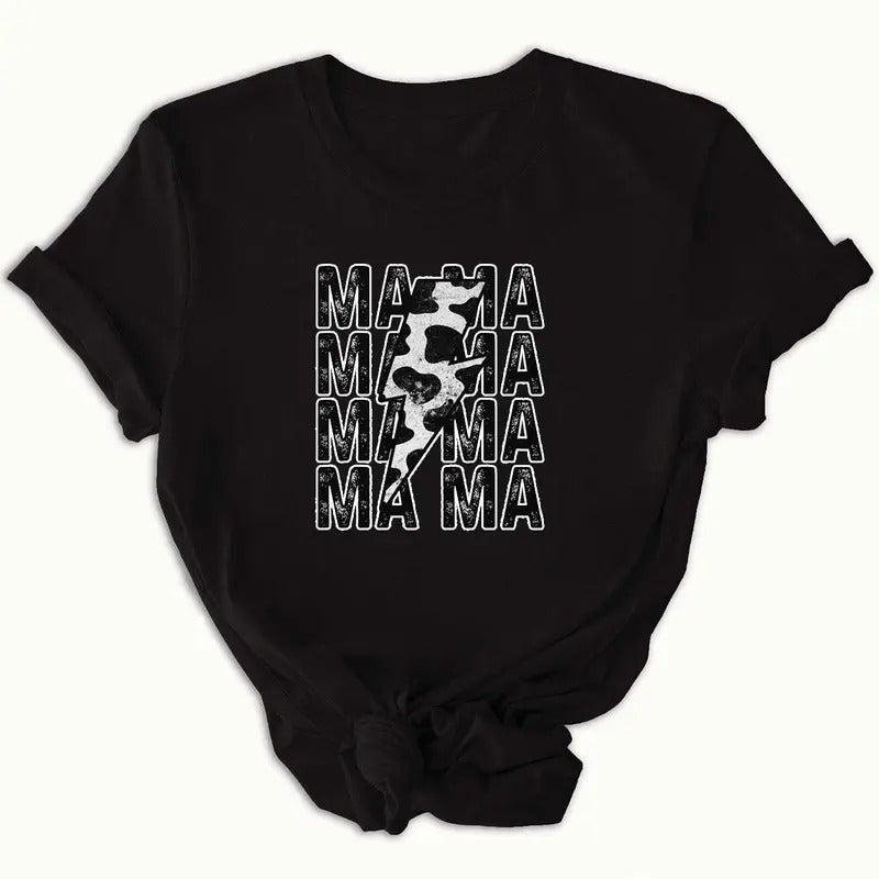 Cowprint Mama Cowboy Shirt, Gift For Woman and Man Unisex T-Shirt Casual Clothing