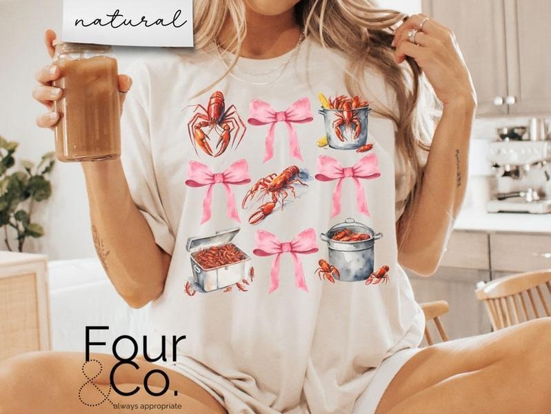 Crawfish Boil Shirt, Crawfish Shirt, Crawfish Coquette Shirt, Louisiana Coquette Shirt