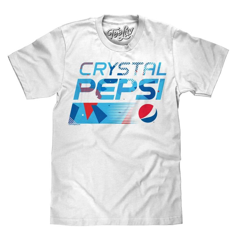 Crystal Pepsi Throwback Logo T-Shirt - White graphic tee 90s Hoodie, Sweatshirt | GrindPrints.com