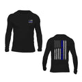 Custom Text Personalized Police Thin Blue Line Flag Long Sleeve T-Shirt Casual Classic