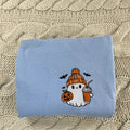 Cute Embroidered Ghost Ice Coffee Sweatshirt - Embroidered Halloween Sweatshirt - Coffee Lover