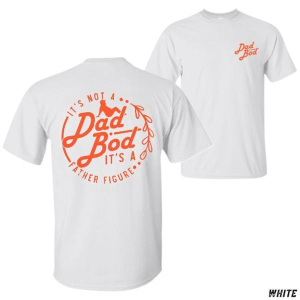 Dad Bod T-shirt - Fun 'it's Not A Dad Bod It's A Father Figure' Graphic Unisex Relaxed Fit Short Sleeve Machine Washable - Streetwear Vacation Outfits