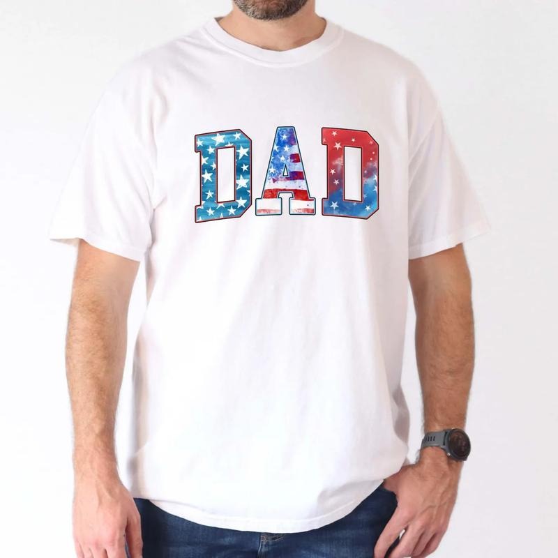 Dad USA Flag Patriotic Shirt, American Dad Shirt, 4th of July Shirt, New Dad Shirt, Gift For Father's Day, Dad America tee, Retro USA Shirt