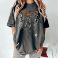 Dancing Skeleton Pumpkins Shirt, Funny Halloween Party Skeleton Pumpkin Dancing Shirt, Happy Halloween Happy Fall Y'all  Spooky Season Pumpkin Face T-shirt