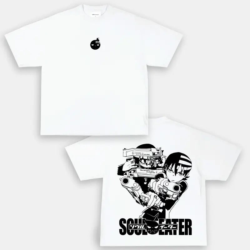 "Death The Kid" Soul Eater Retro Vintage Unisex Oversize Anime Manga Heavyweight Cotton T-shirt, Anime Merch, Gift For Anime Fan