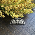 Death's Head silver enamel pin