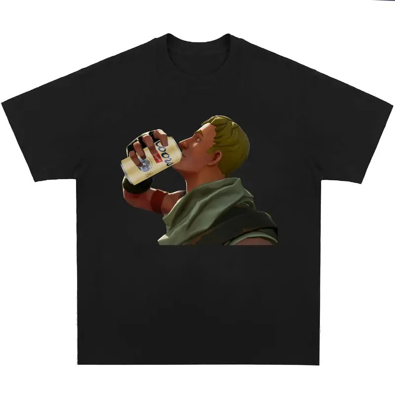 Default Drinking Beer Coor T-Shirt Graphic Tee Shirt for Men Women Fans