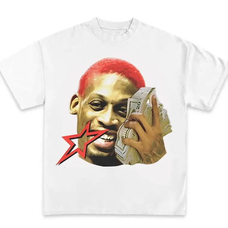 Dennissss Rodmannn RED Star Tee, Timeless Rap Tee