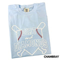 Dirt & Diamonds Baseball PUFF Comfort Colors T-Shirt