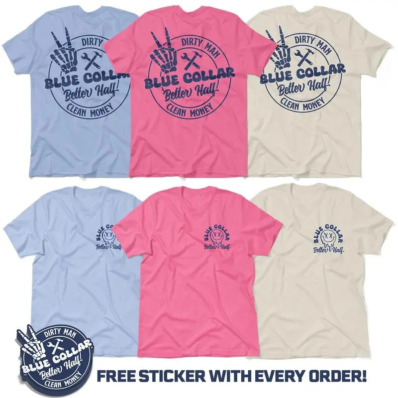 Dirty Man Clean Money - Blue Collar Better Half Cream T-Shirt