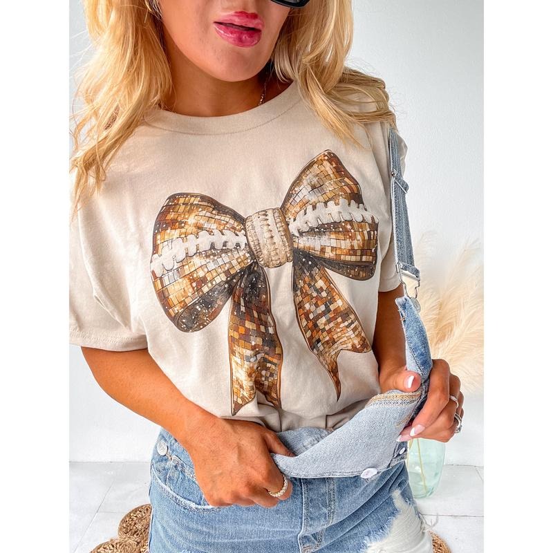 Disco Bow Football Graphic Top