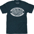 Distressed Survivor TV Show Logo T-Shirt - Denim Black Heather