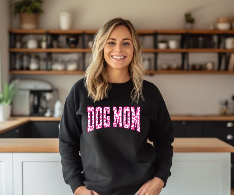 Dog Mom Hearts Crewneck Sweatshirt