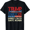 Donald Trump Make Cats Safe Again 2024 Debate Funny T-Shirt | Unisex Cotton Tee Gift | Full Size