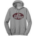 Dr Pepper Silver Logo Pullover Hooded Sweatshirt - Gray