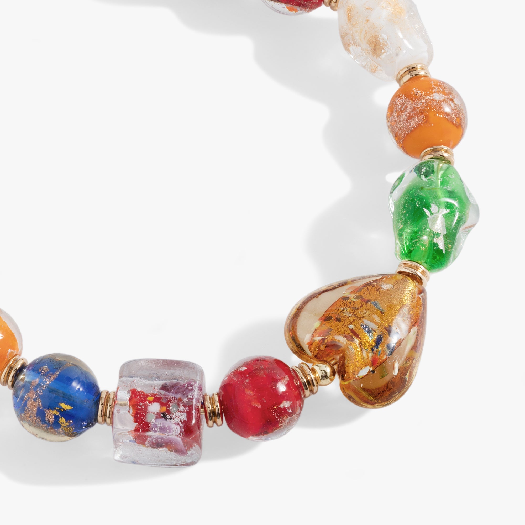 Murano Beads Gold Beaded Bangle