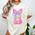 Easter Bunny Shirt - Coquette Bunny T-Shirt - Brushstroke Rabbit T-Shirt - Pink Easter Bunny - Retro Easter Shirt - Girls Easter Tee