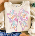 Easter Coquette Bow Sweatshirt Cute Coquette Peeps Happy Easter Spring Glitter Bow Gift