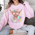 Easter Highland Cow Boujee Heifer Sweatshirt, Glitter Sparkle Easter Sweatshirt, Easter Heifer Shirt, Funny Highland Cow Sweatshirt