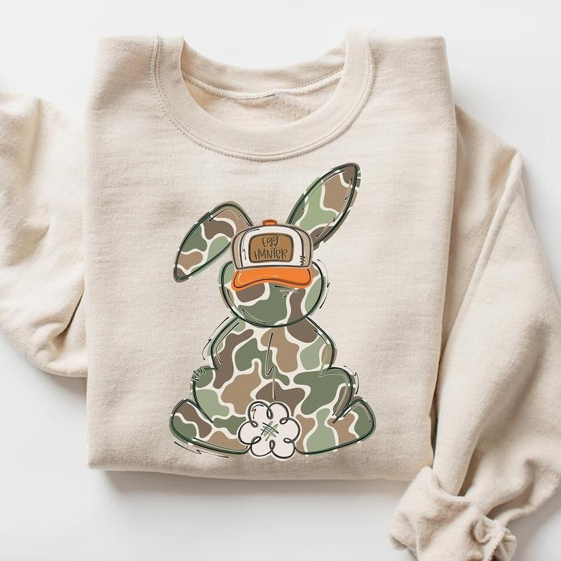 Egg Hunter Camo Easter Sweatshirts, Easter Day Shirt, Camo Easter Bunny Shirt, Happy Easter Shirt, Easter Egg Hunt Shirt