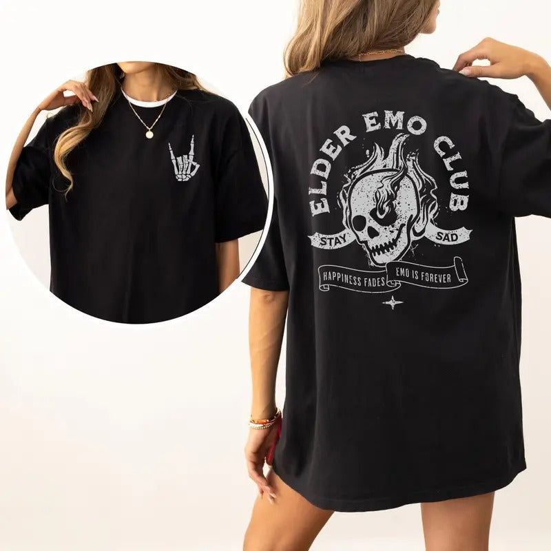 El.der Emo  Shirt, Emo Shirt, Emo Clothing It Was Never A Phase, Emo Forever Shirt, Oversized Goth Emo Tee