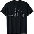 Elephant Heartbeat Design for Wild Animals Fans T-Shirt Made in USA
