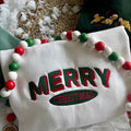 Embroidered Block MERRY CHRISTMAS Sweatshirt