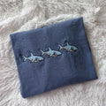 Embroidered Shark Tshirt, Summer Tshirt, Short Sleeve Tshirt, Comfortable Embroidered Tshirt