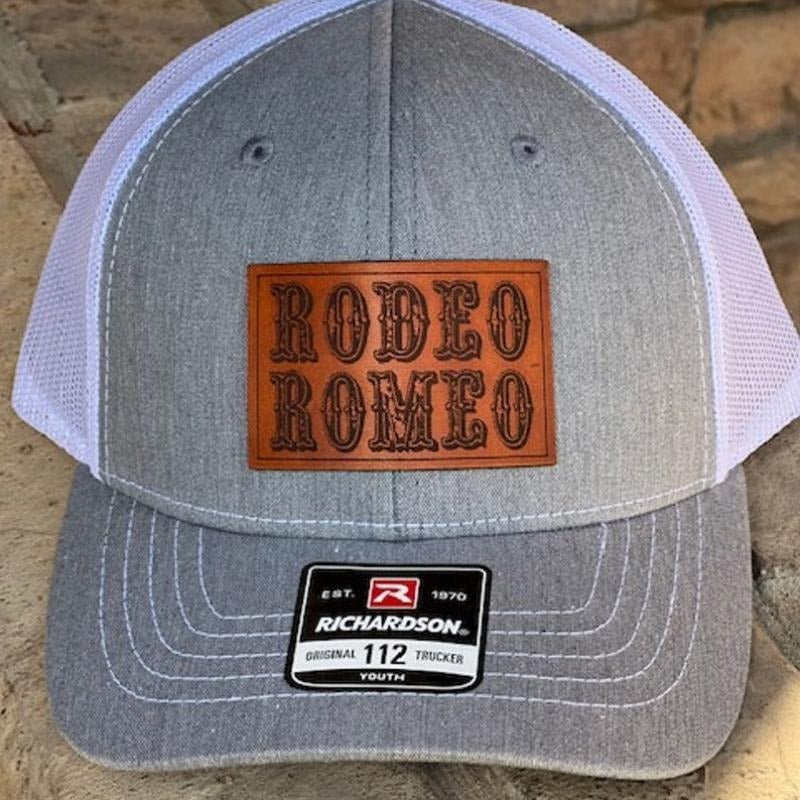 Engraved Leather Hat Patch, Rodeo Romeo Hat, Custom Rodeo Romeo Patch. Toddler Kids Youth Snapback Hat, Child Cap