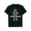 Evil Leprechaun T-Shirt Funny St Patrick'S Day Tee, Suitable for All Men And Women Outdoor Short-Sleeved T-Shirts in All Seasons, Ready to Wear 100% Cotton, S-XXXL made in usa