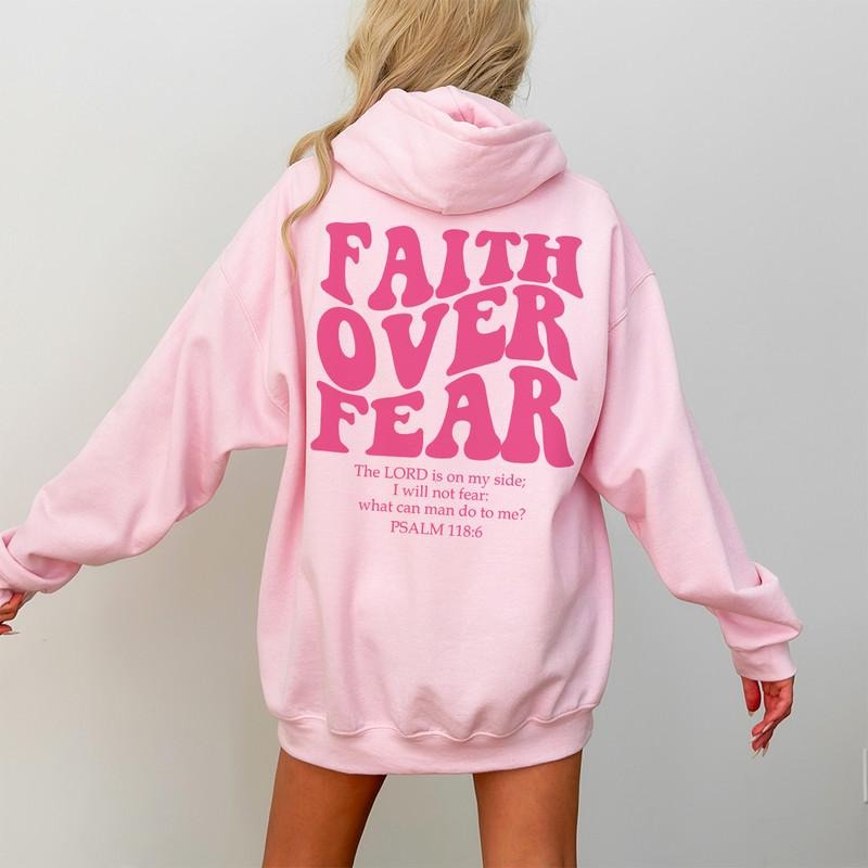 Faith Over Fear Christian Hoodie Bible Verse, Aesthetic Christian Sweatshirts, Jesus Hoodie, Church hoodie, Trendy Hoodie, Religious Hoodie