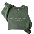 Faith over Fear Sweatshirt, Psalm 34 Christian Sweatshirt, Minimal Christian Sweater, Faith Sweatshirt Tops Classic Cotton