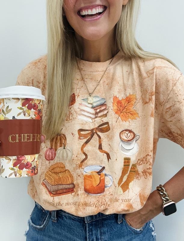 Fall 'Most Wonderful Time of the Year' Tie Dye Autumn Vibes T-Shirt