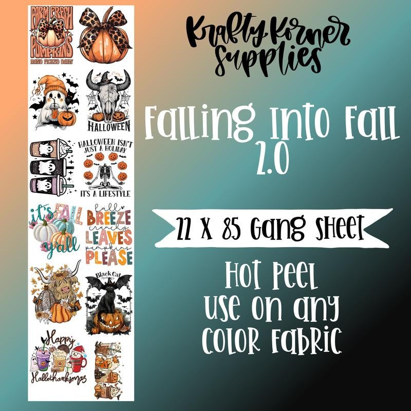 Falling Into Fall 2.0 DTF Transfer Gang Sheet, 22 x 85