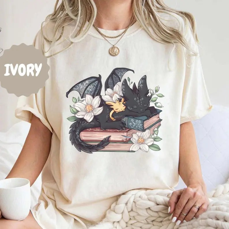 Fantasy Book Shirt, Fantasy Dragon Book Lover Shirt, Wingspan Bookish Shirt, Booktok Merch, Book Gift, Bookworm Gift Shirt