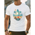 [Fast Arrival] Comfortable Fit Men's Surfboard Cotton T-Shirt for a Beautiful Summer Atmosphere Made in USA