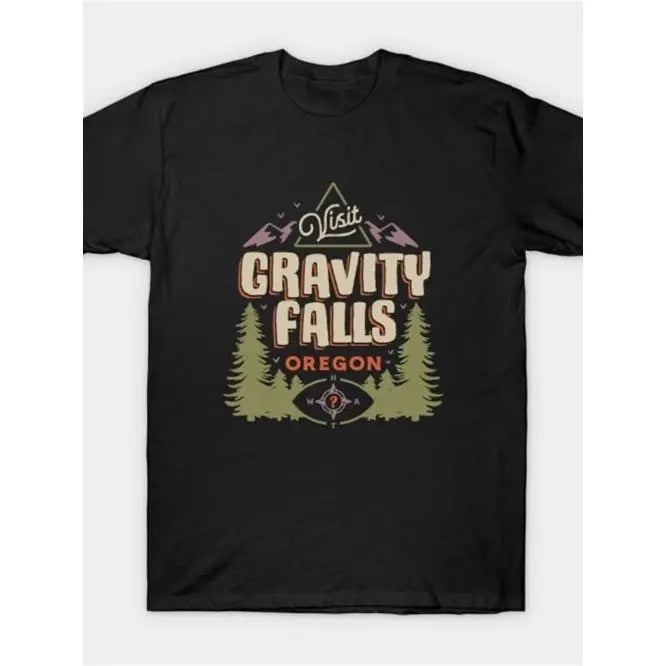 [Fast Arrival] Retro Gravity Falls T-Shirt for Men - Short Sleeve Casual Graphic Tee - High-Quality Cotton Fabric -...