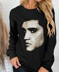 Figure Print Pullover Graphic Tee, Sweatshirt, Hoodie Gift For Women Top Womenswear Underwear Humen Lady Comfort