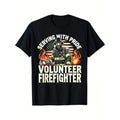 Fire Department Serving With Pride Volunteer Firefighter T-Shirt Made in USA