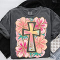 Floral Cross DTF Transfers - THIS IS NOT A SHIRT