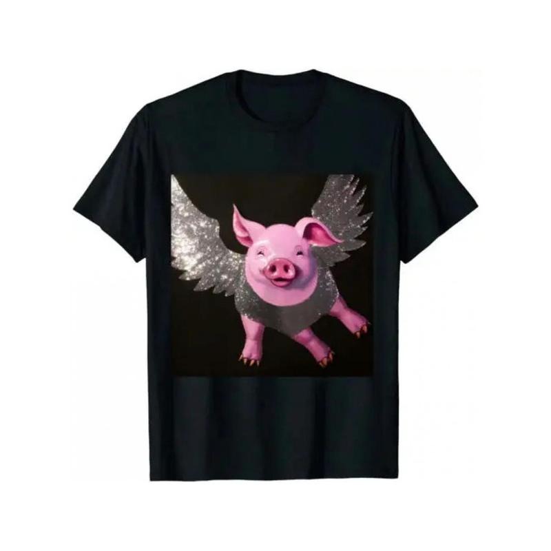 Flying Pigs Shirt- Pig Tee When Pigs Fly TShirt Piglet made in usa