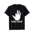 Four - Funny Cut Off Finger Amputated Missing Finger Unique Look Men's Short Sleeve Round Neck Tee with Classic Pure Cotton Prints made in usa
