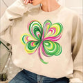 Four Leaf Clover Brushstroke Sweatshirt, St Patrick's Day Tee Shirt, Irish Shamrock Sweater, St Patty Day T-Shirt, Lucky Season Shirt